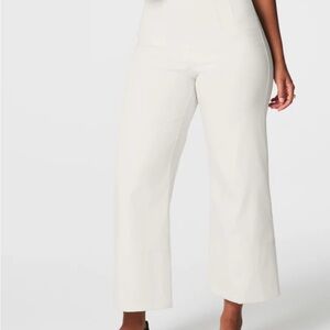 NWT spanx cropped wide leg classic white pant size S